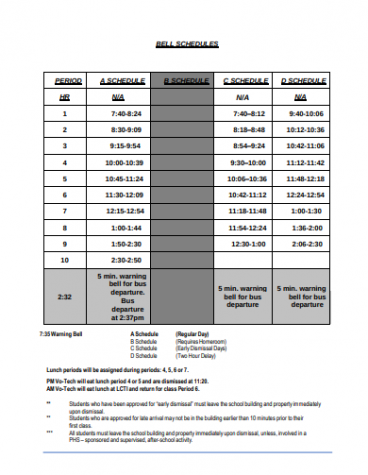 bell schedules