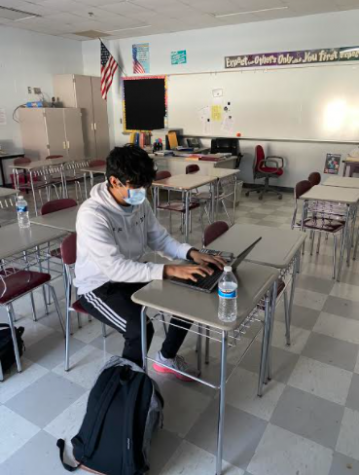 Senior Janam Patel says his method for staying motivated is to maintain organization with his school work as well as his life outside of school. Photo taken by Jake Wiener
