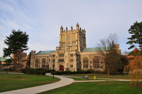 Photo from commons.wikimedia.org; Vassar Colleges Thompson Library in the fall time