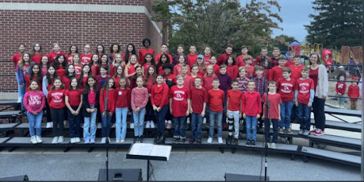 Irontons fifth-grade chorus gives a performance during the centennial celebration.