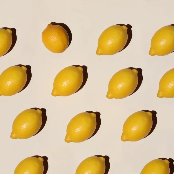 Lemons on a pale background.