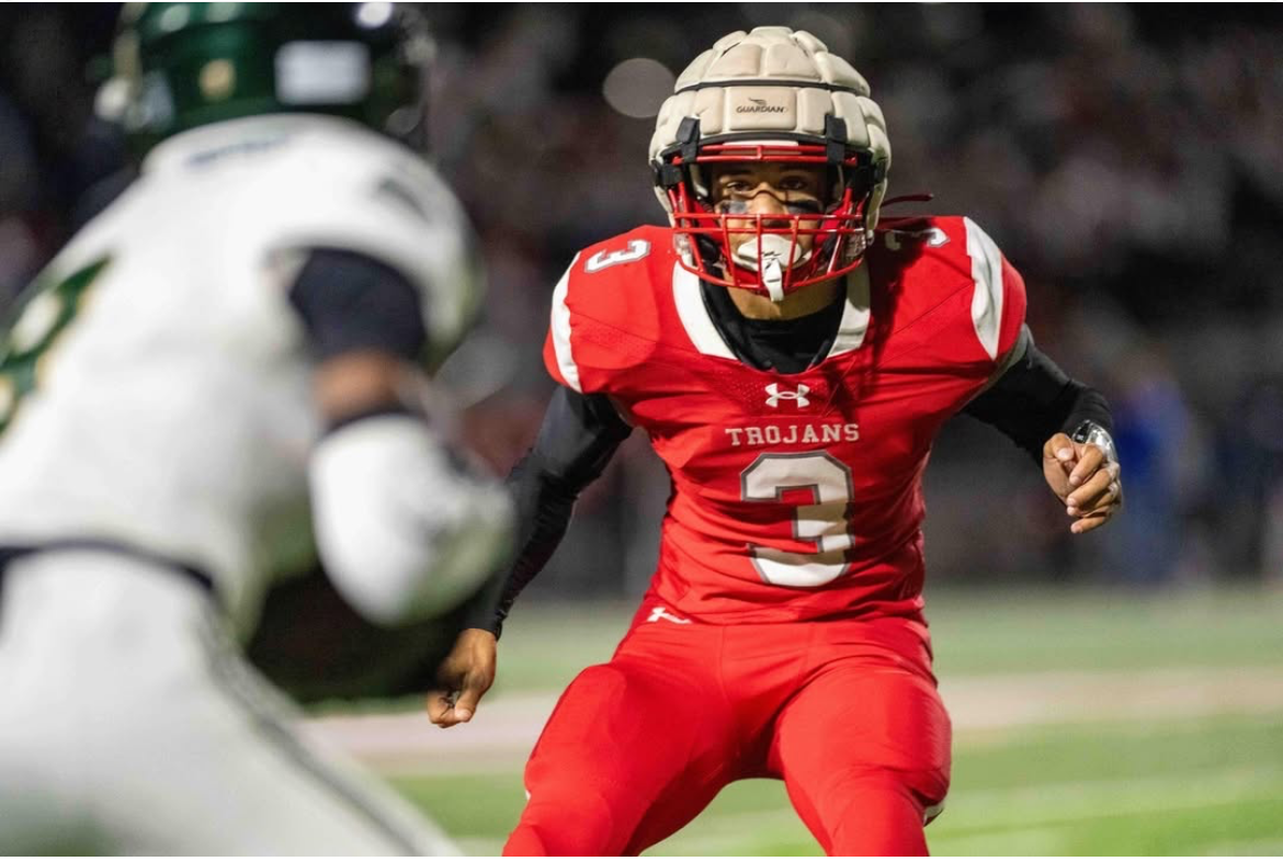 Parkland Football senior captain, Marcel Burden, wears a guardian cap for the final part of the season. 