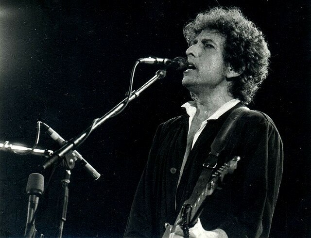 Bob Dylan, one of the most legendary American songwriters of all time, performing in 1991.