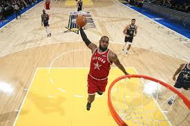 Lebron James throws down a dunk during last year's NBA all-star game.