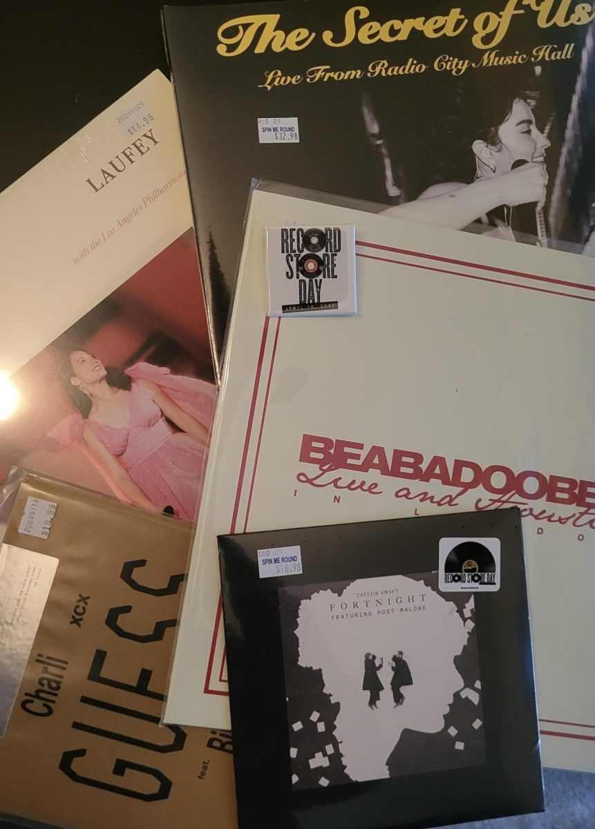 Exclusive records from record store day, including "Guess", "Fortnight", "Beabadoobee live and acoustic", "Laufey a night at the symphony", and "Gracie Abrams- live in radio city"