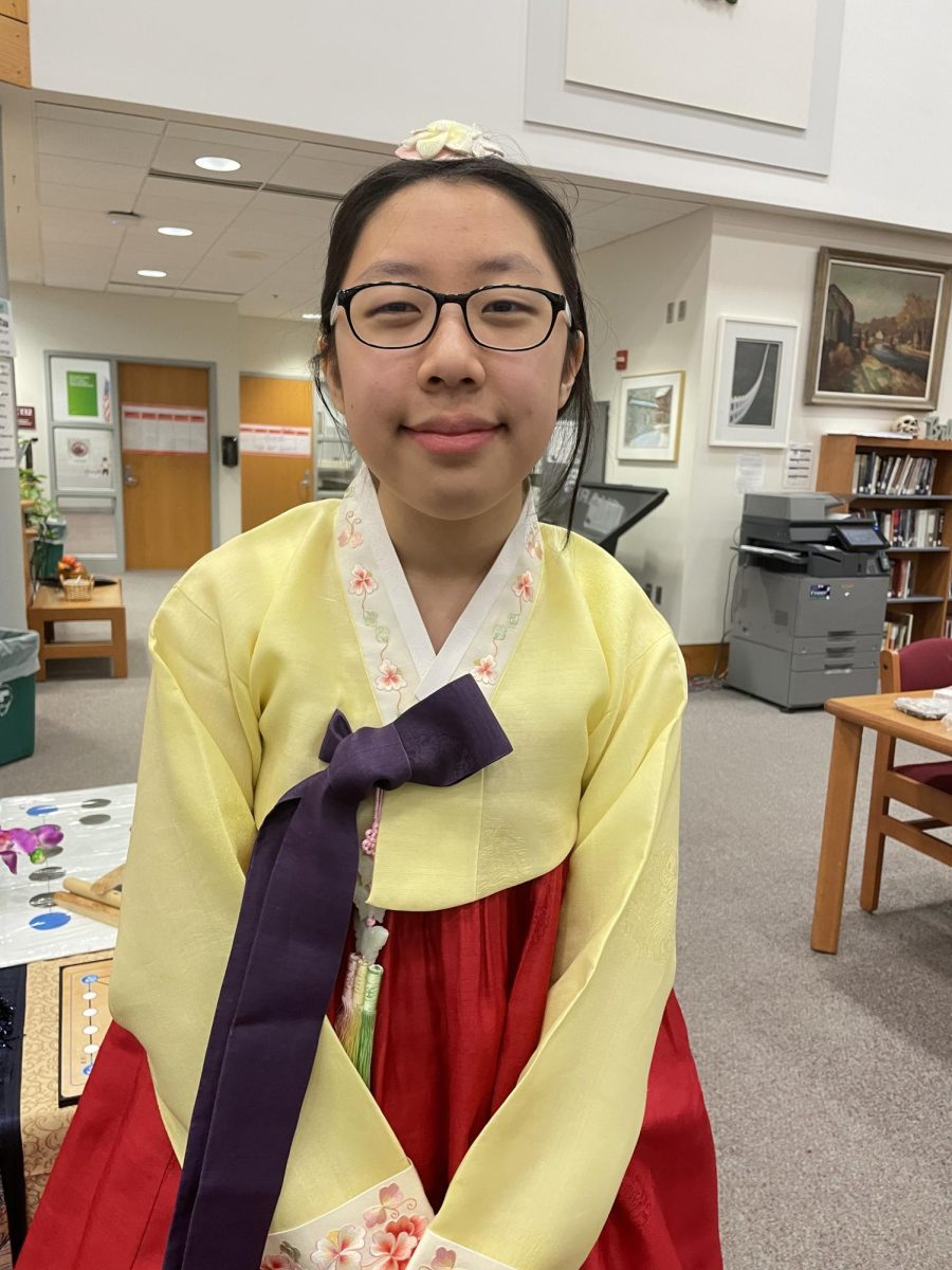 Claire Jang (11) wears traditional clothing.