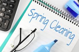 A notepad with the title 'Spring Cleaning'.